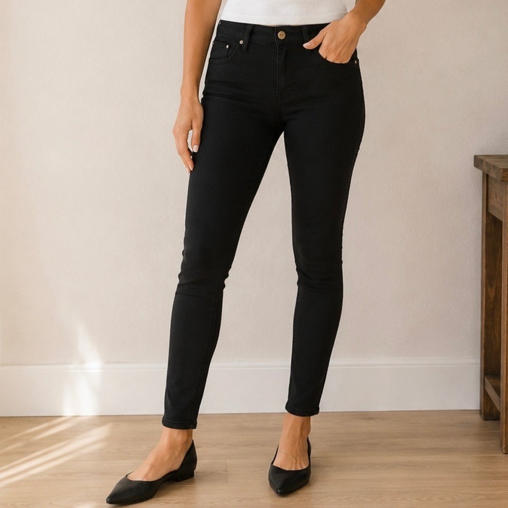 Frame Denim Le Skinny de Jeanne Jeans Black Film Noir Size 30 Skinny Fit